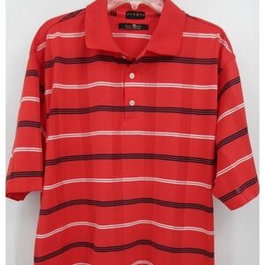 DIVOTS DIV DRY GOLF POLO SHIRT Men's‎ XL Coral/Navy Blue THE CLUB AT EDGEWATER